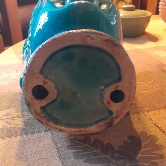 Teal Buddha Head Vase and White Buddha Statue - Picture 6 of 8